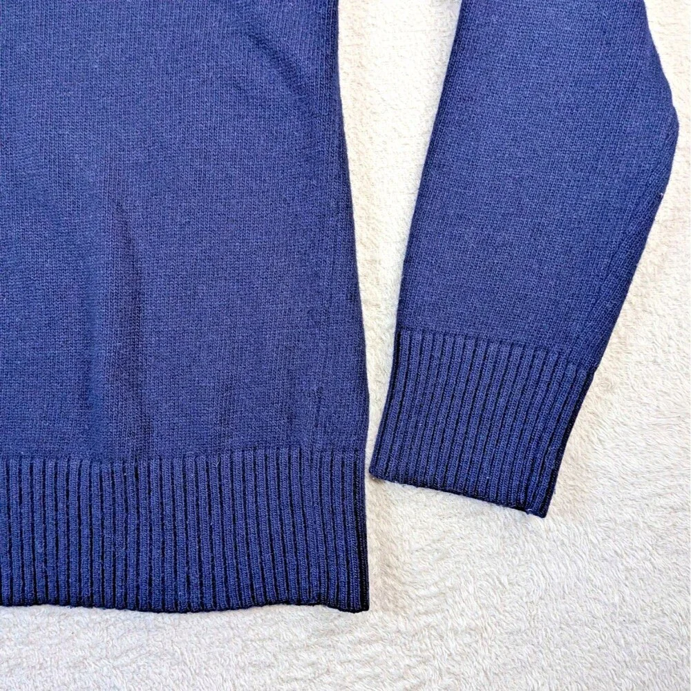 Banana Republic Men’s Italian Merino Wool Quarter-Zip Striped Sweater - Large