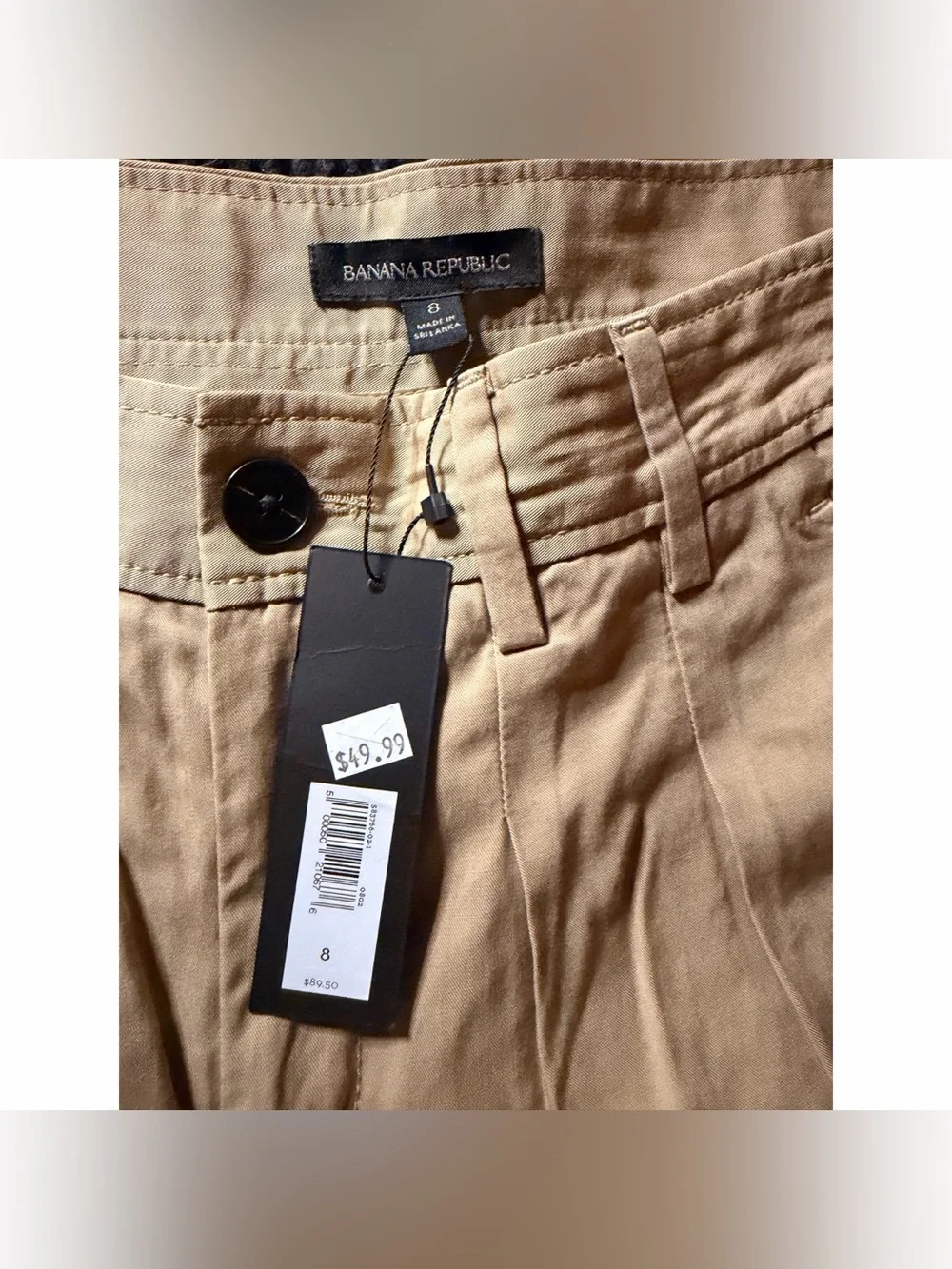 Banana Republic High Rise Wide Leg Pleated Pants Beige Sand Dune Size 8 NWT