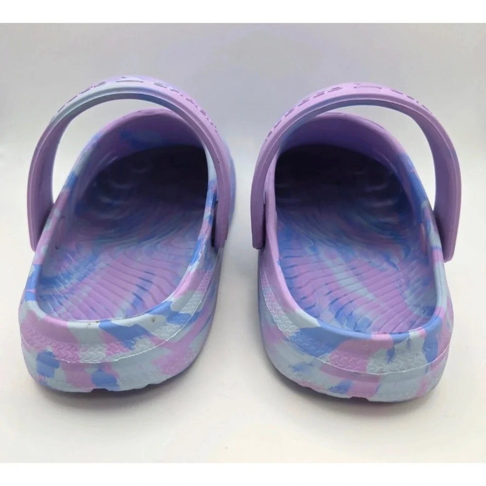 Rugged Shark Kids EVA Clog Purple Blue Marble Swirl Water Shoe Size 9