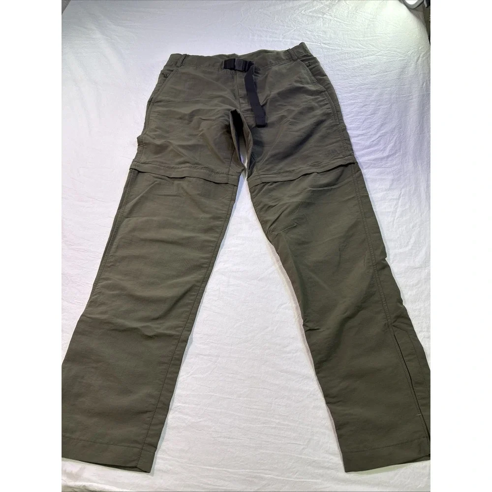 The North Face pants Men 34 Olive Green Convertible Zip Off Hiking Cargo  Belted