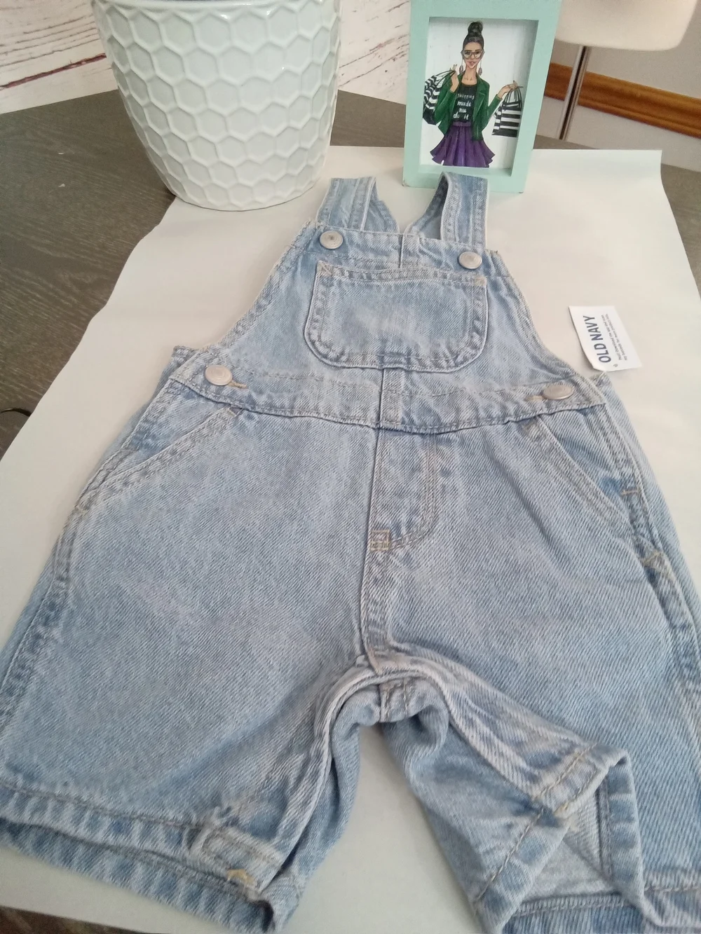 Old Navy Baby Denim Shortalls Overalls 6-12M NWT