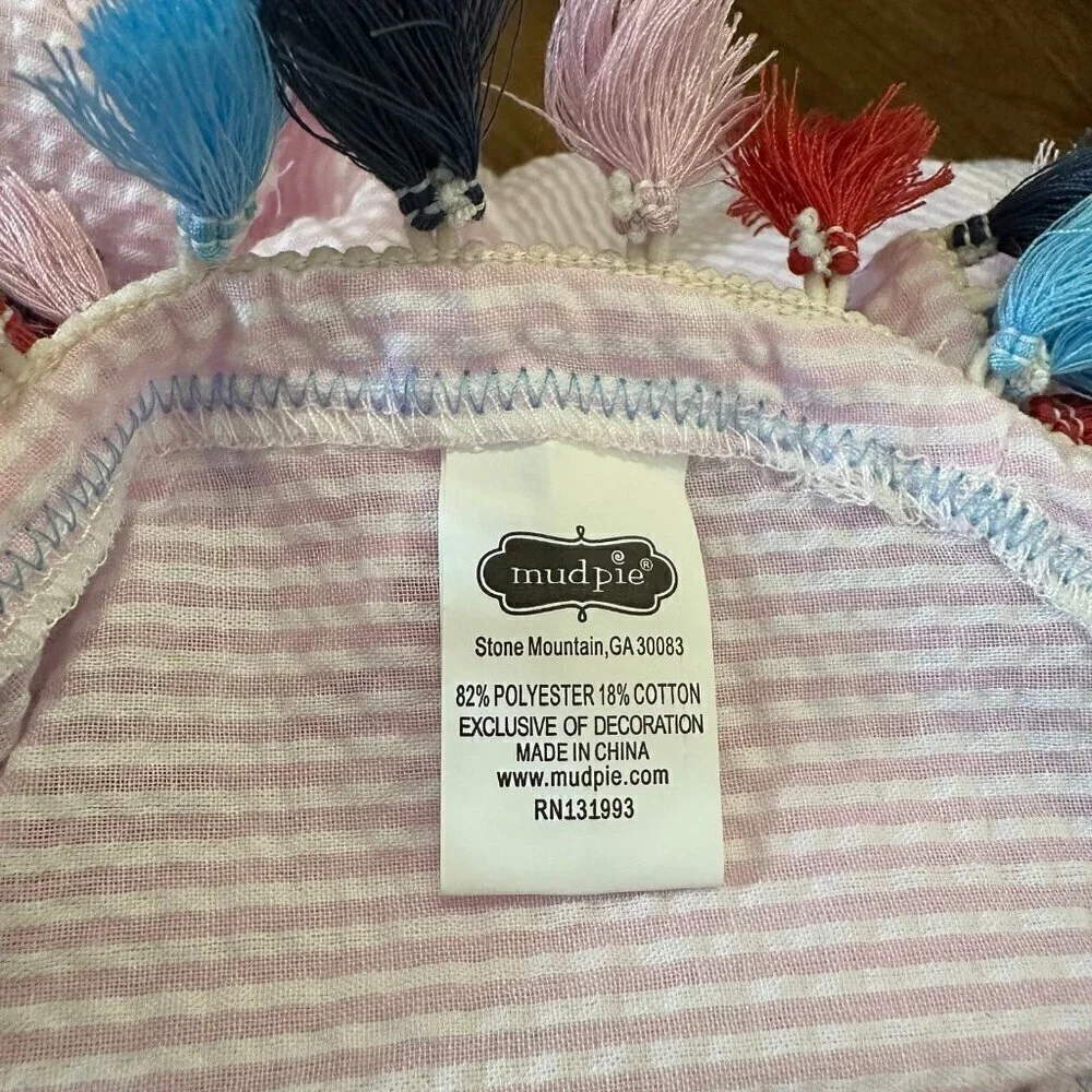 NWT Mud Pie tassel seersucker poncho coverup