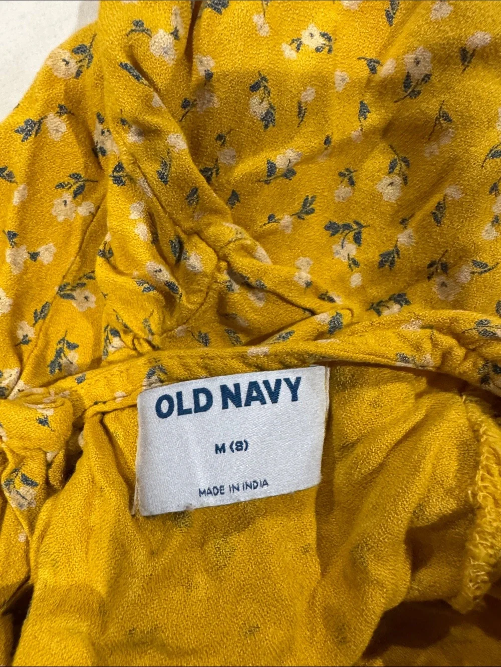 Girl's Old Navy Mustard Yellow Floral Short-Sleeve Dress