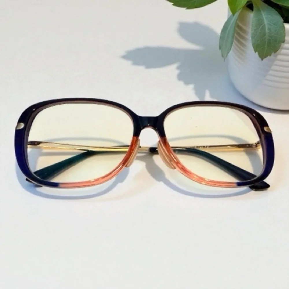 ✨ Ombre Blue-to-Rose Gold Oversized Square - Prescription ready