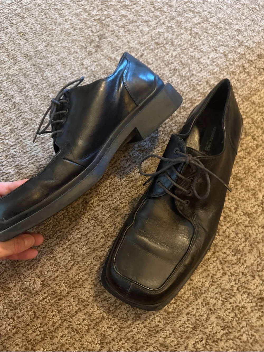 Kennth Cole Men's Black Leather Lace-Up Dress Shoes