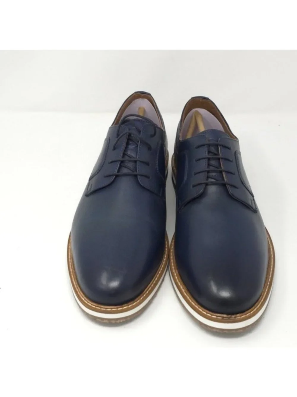 Thomas & Vine Glover Black Leather Plain Toe Derby  9.5M