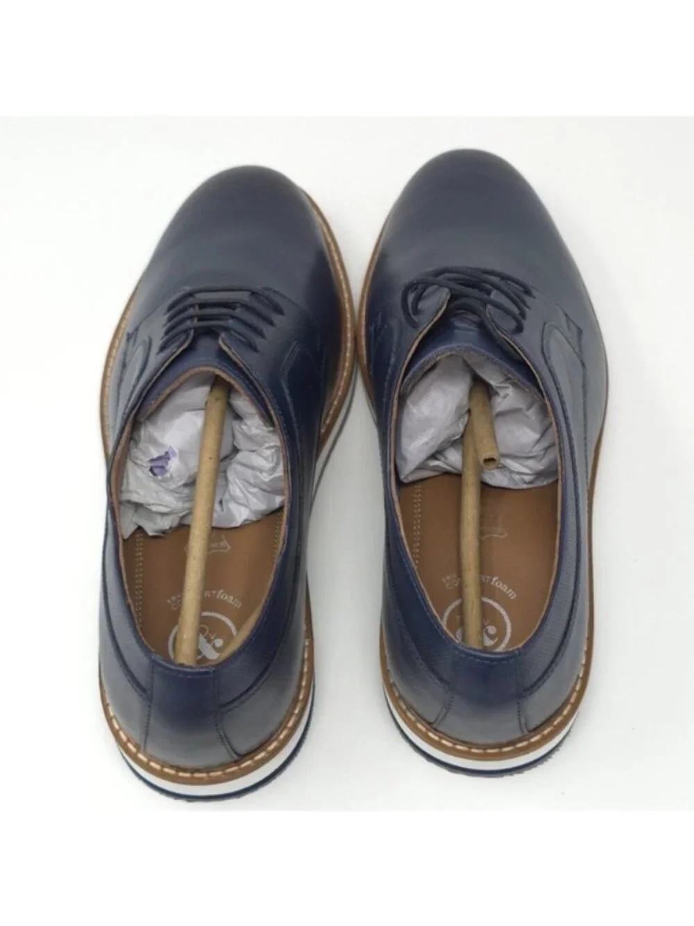 Thomas & Vine Glover Black Leather Plain Toe Derby  9.5M