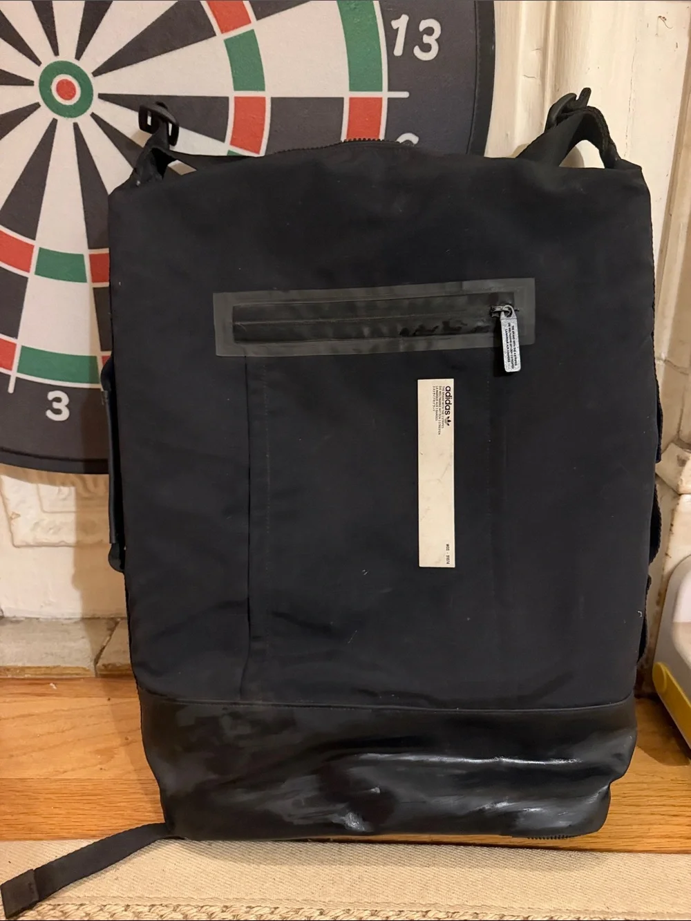 Black Men's Waterproof Roll-Top Backpack