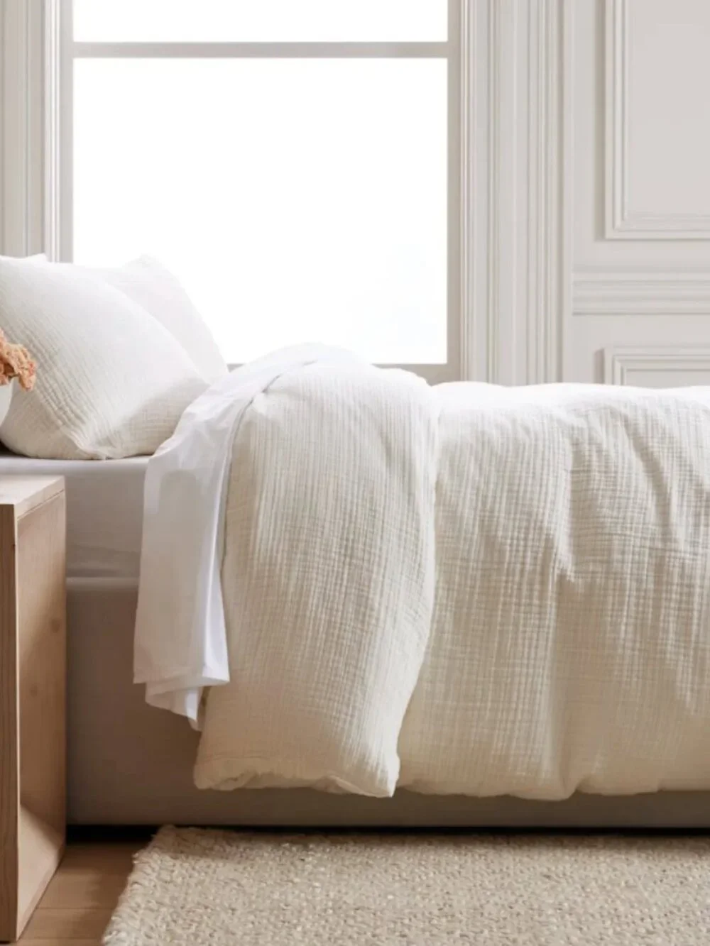 Quince 100% Organic Cotton Luxury Duvet Cover Set Queen Un Dyed (Ivory) $149