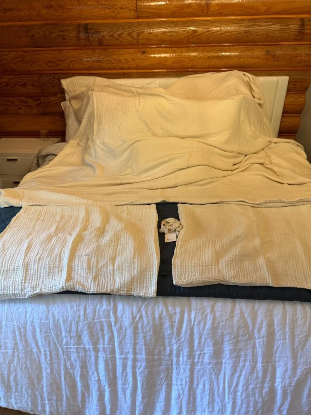 Quince 100% Organic Cotton Luxury Duvet Cover Set Queen Un Dyed (Ivory) $149
