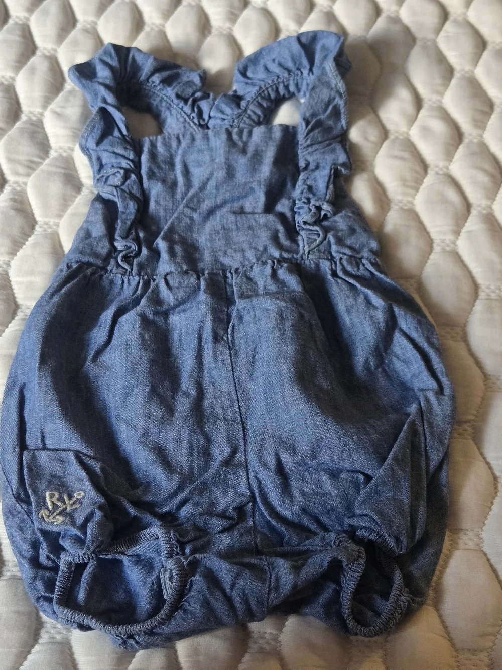 Ralph Lauren Baby Girl Denim One Piece Criss Cross Back No Size 3mth? Romper