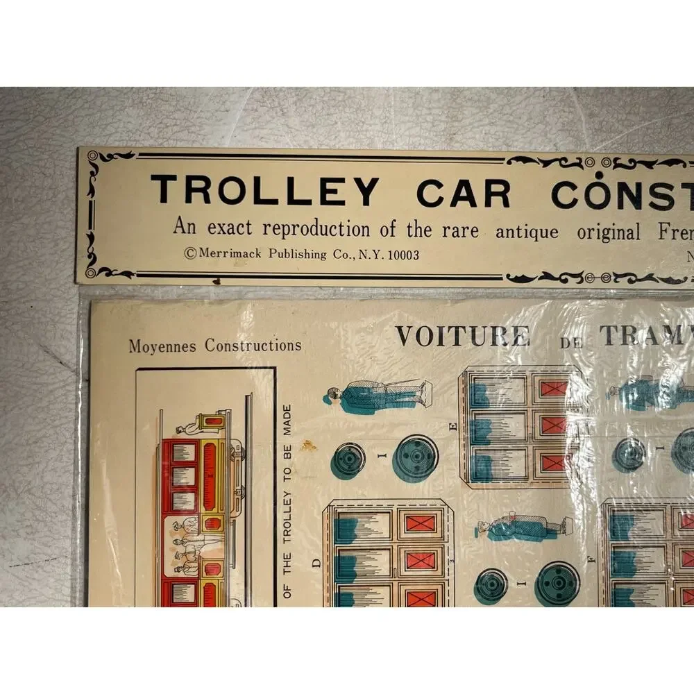 Trolley Car Paper Model Construction Kit D'EPINAL PELLERIN #912 Japan VTG