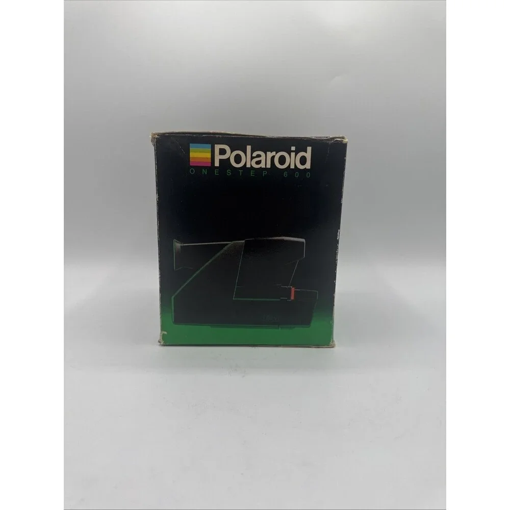 Vintage Original Polaroid OneStep 600 Instant Film Camera Black w/ Strap