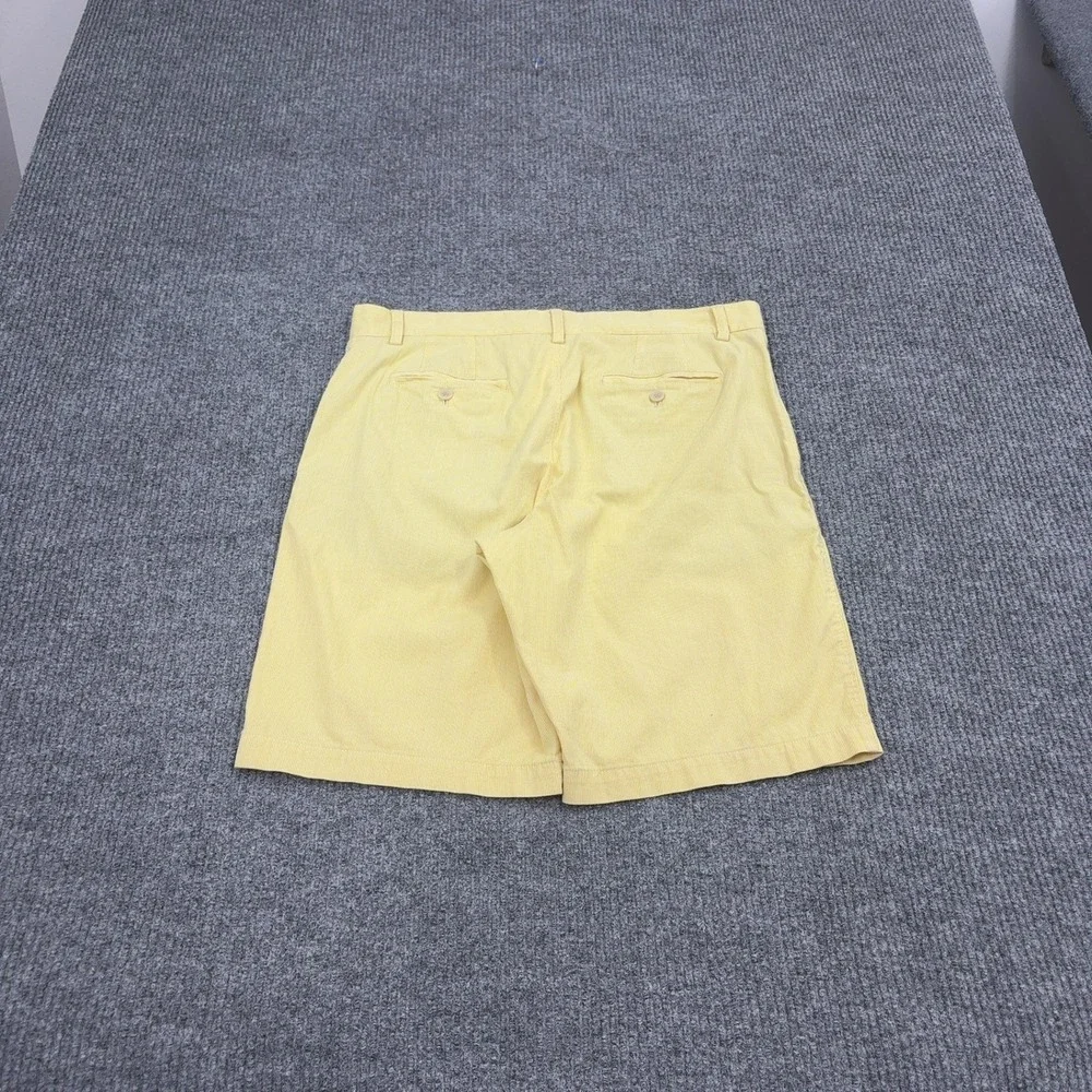 Banana Republic Shorts Mens 34 Yellow Cotton Seersucker Casual Preppy