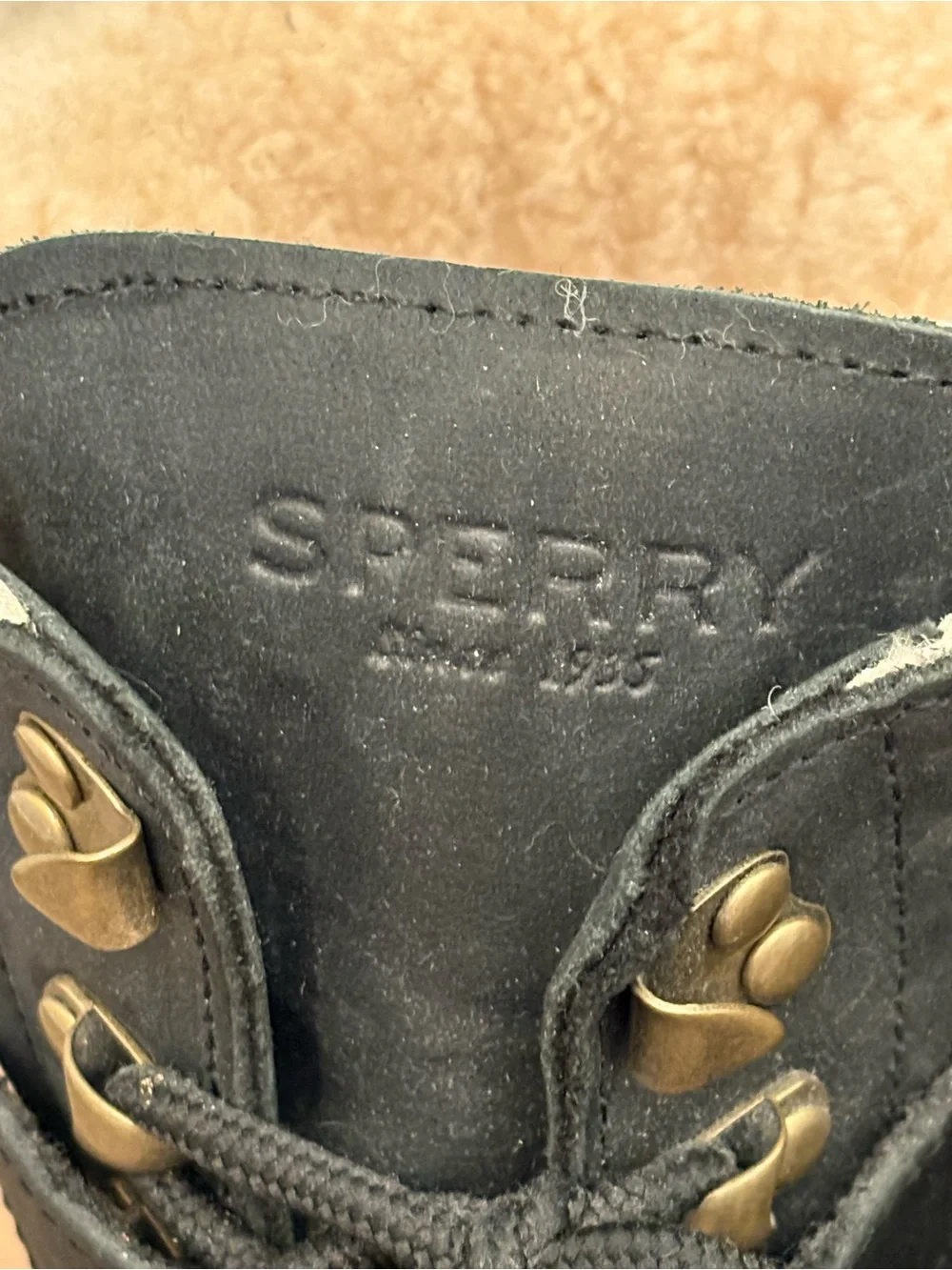 Sperry black leather