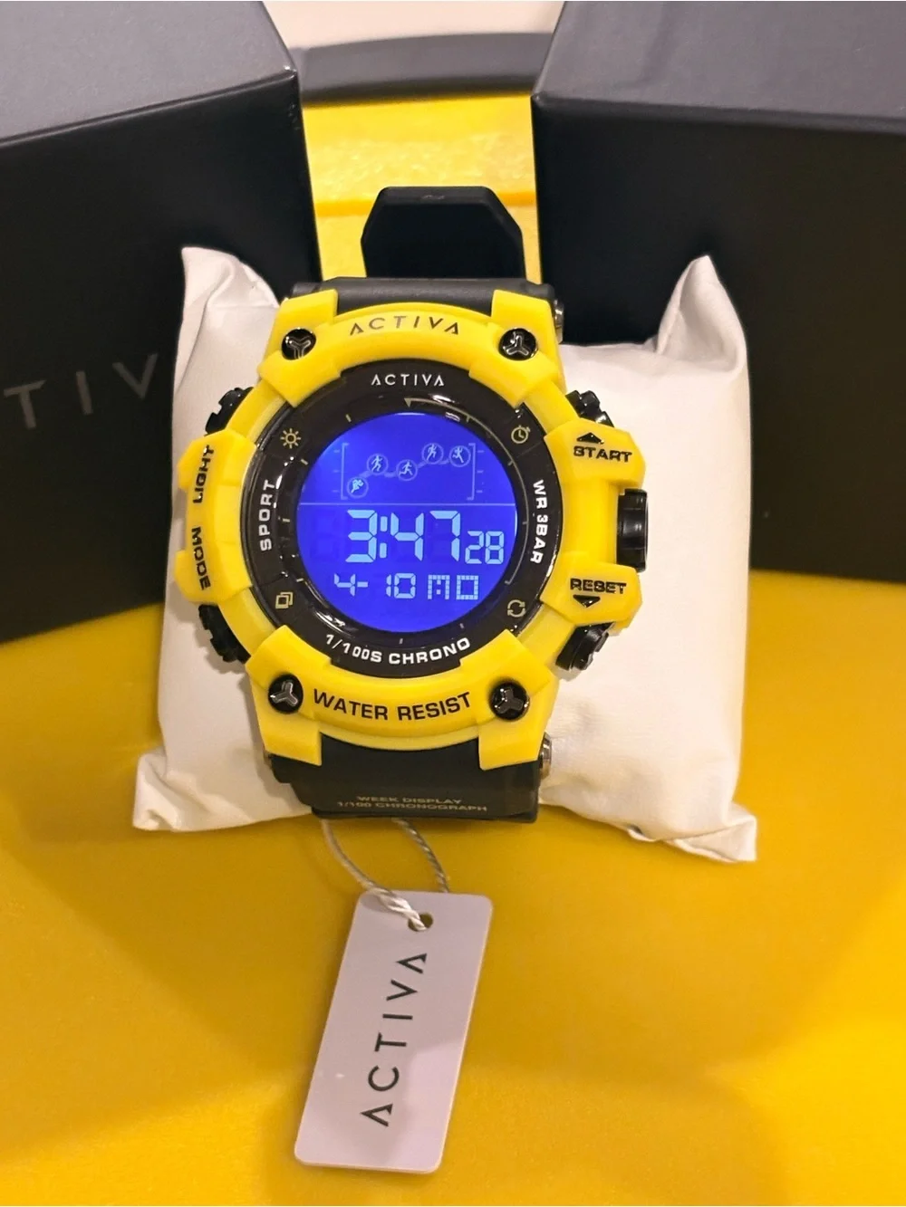 Activa Yellow Digital Sport Watch - Water Resistant