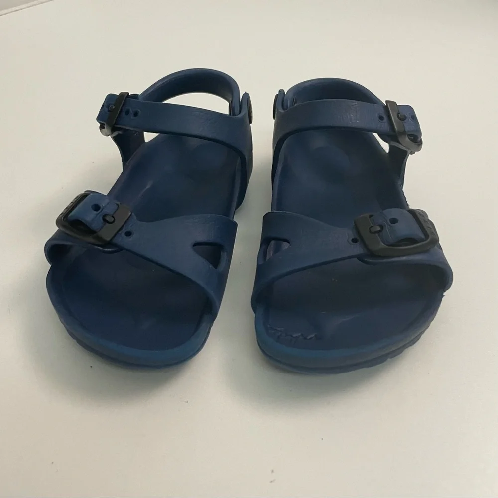 Birkenstock Sandals Rio Slingback Double Strap Ankle Buckles Blue Unisex