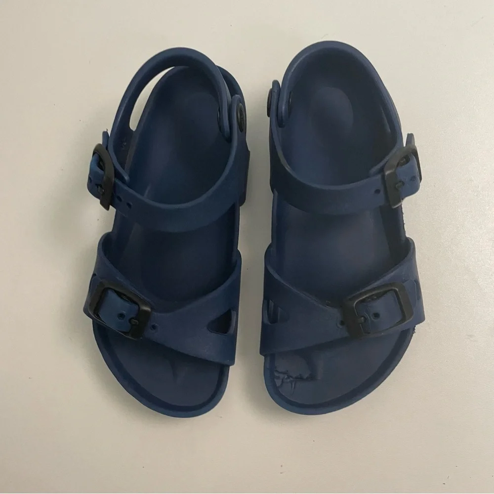 Birkenstock Sandals Rio Slingback Double Strap Ankle Buckles Blue Unisex
