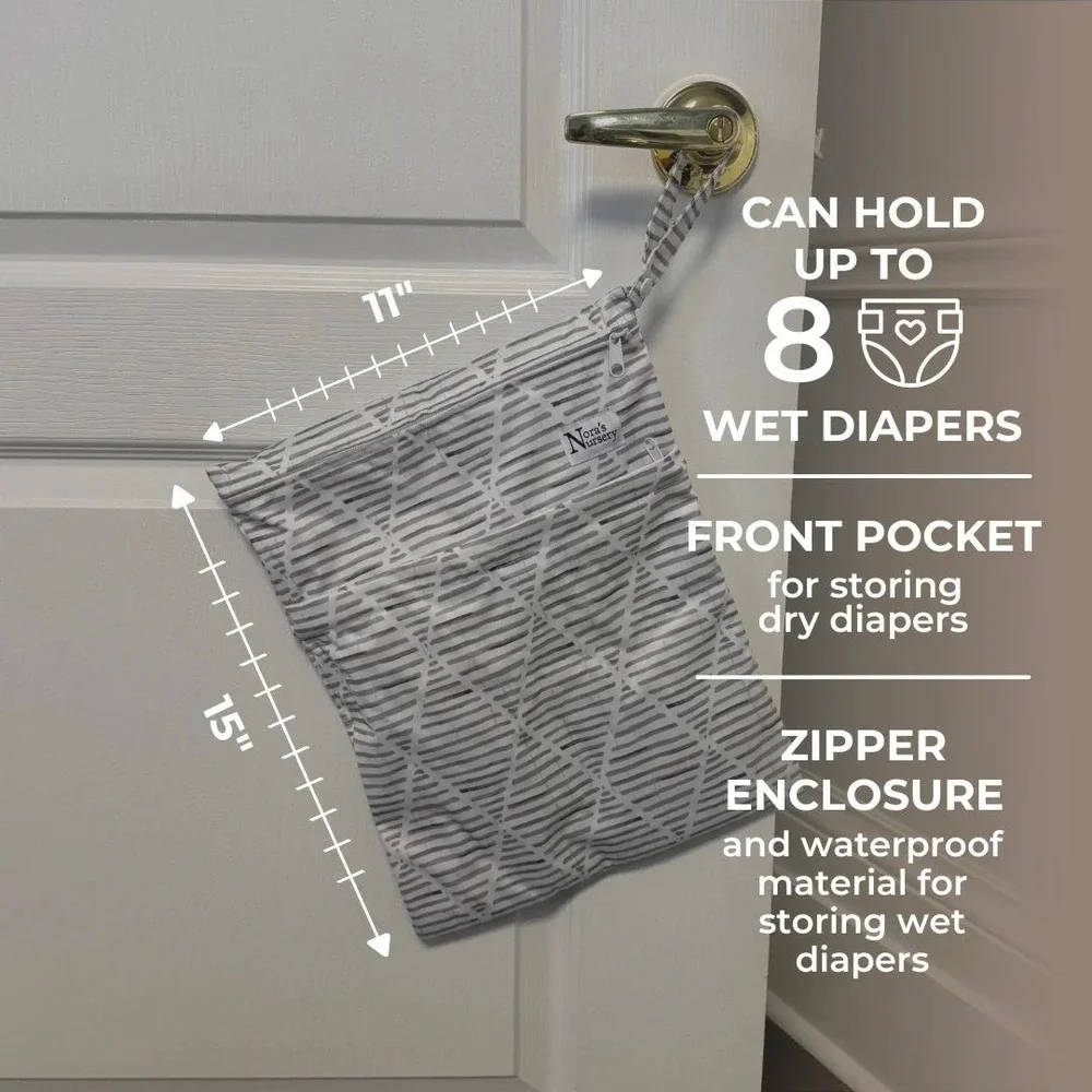 Nora's Nursery Wet Bag Set Baby OS Neutral Excellent Geometric 2-Pack