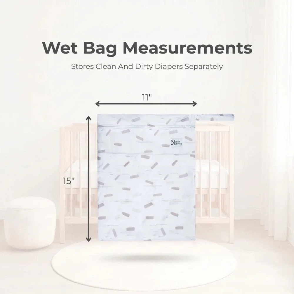Nora's Nursery Wet Bag Set Baby OS Neutral Excellent Geometric 2-Pack