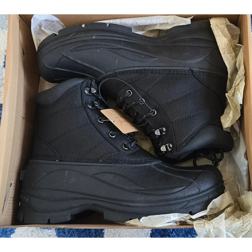 Weatherproof Vintage Jack‎ Mens Black Duck Boots Cold Weather Lace Up Size 8 M