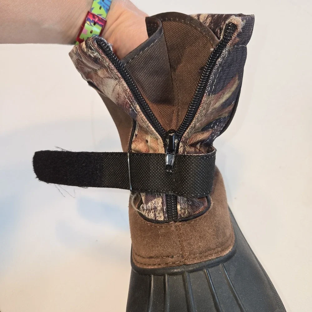 Ozark Trail Camo Zip Up Insulated‎ Rubber Boots Size 4