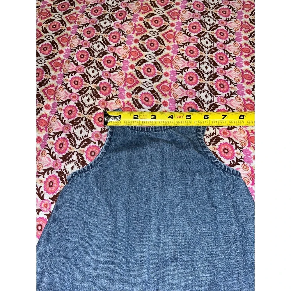 Baby Girl’s Old Navy Denim Sleeveless Dress Red Buttons Size 0-3 Months