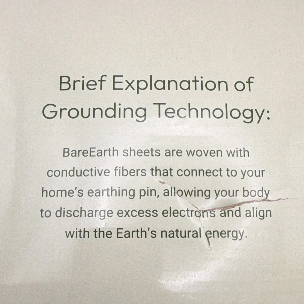 BareEarth Grounding Fitted Sheet Single/Twin Gray Sheet Sealed Open Box