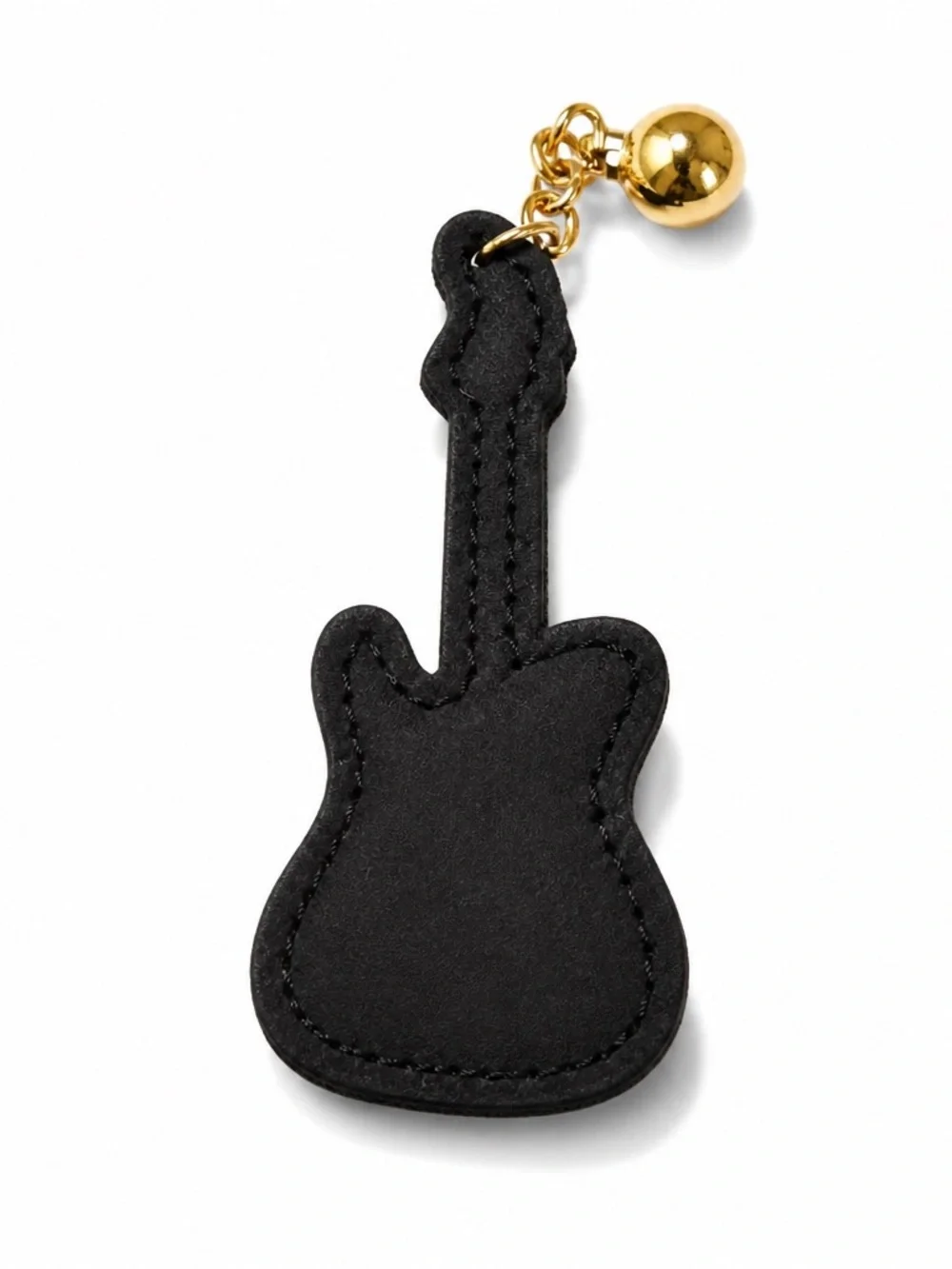 Rhinestone Black guitar Keyring bag backpack charm