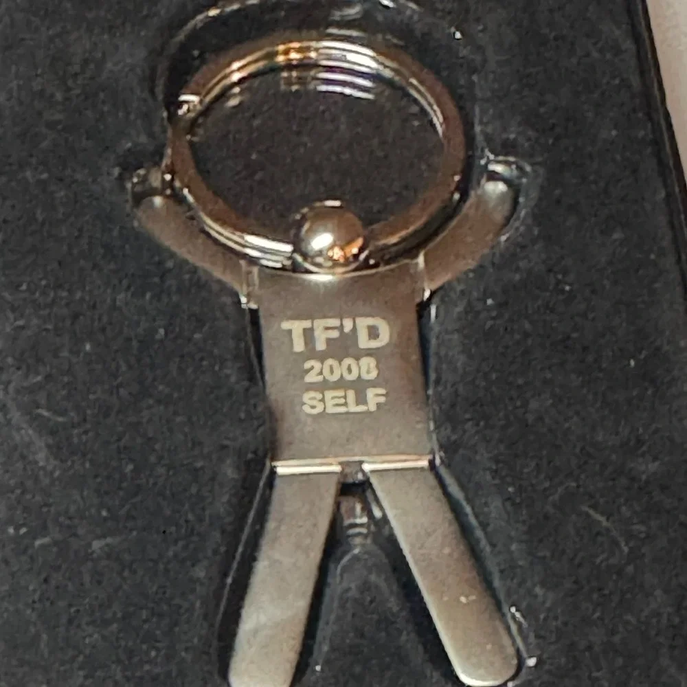 Keychain Key Ring‎ Metal TF'D Self 2008 Silver Tone Person Shaped