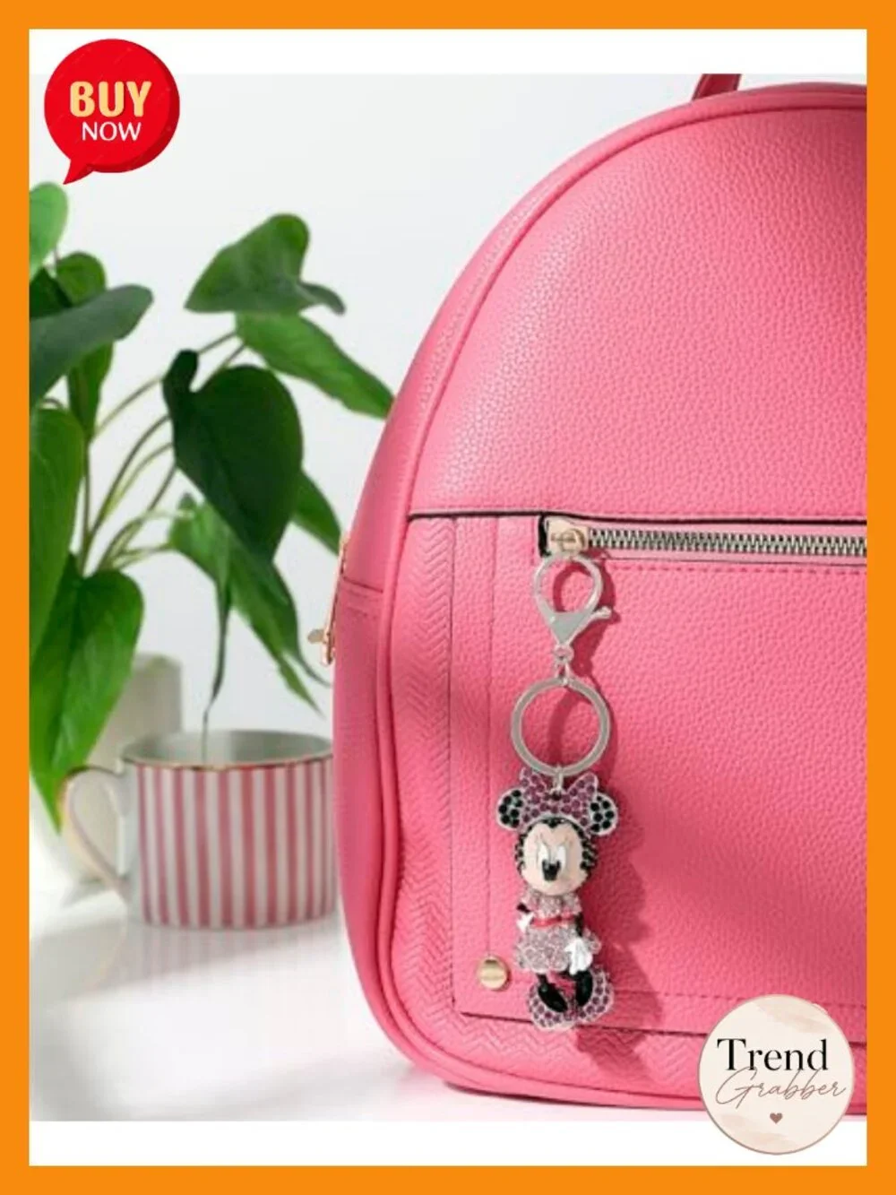 Disney Keychain Pave Crystal Official License Marie Winnie the Pooh Bag Charm