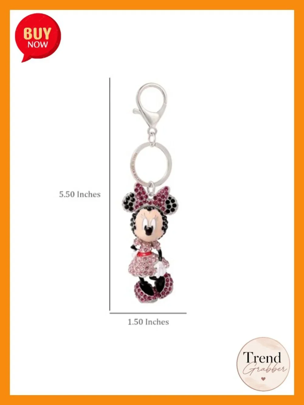 Disney Keychain Pave Crystal Official License Marie Winnie the Pooh Bag Charm
