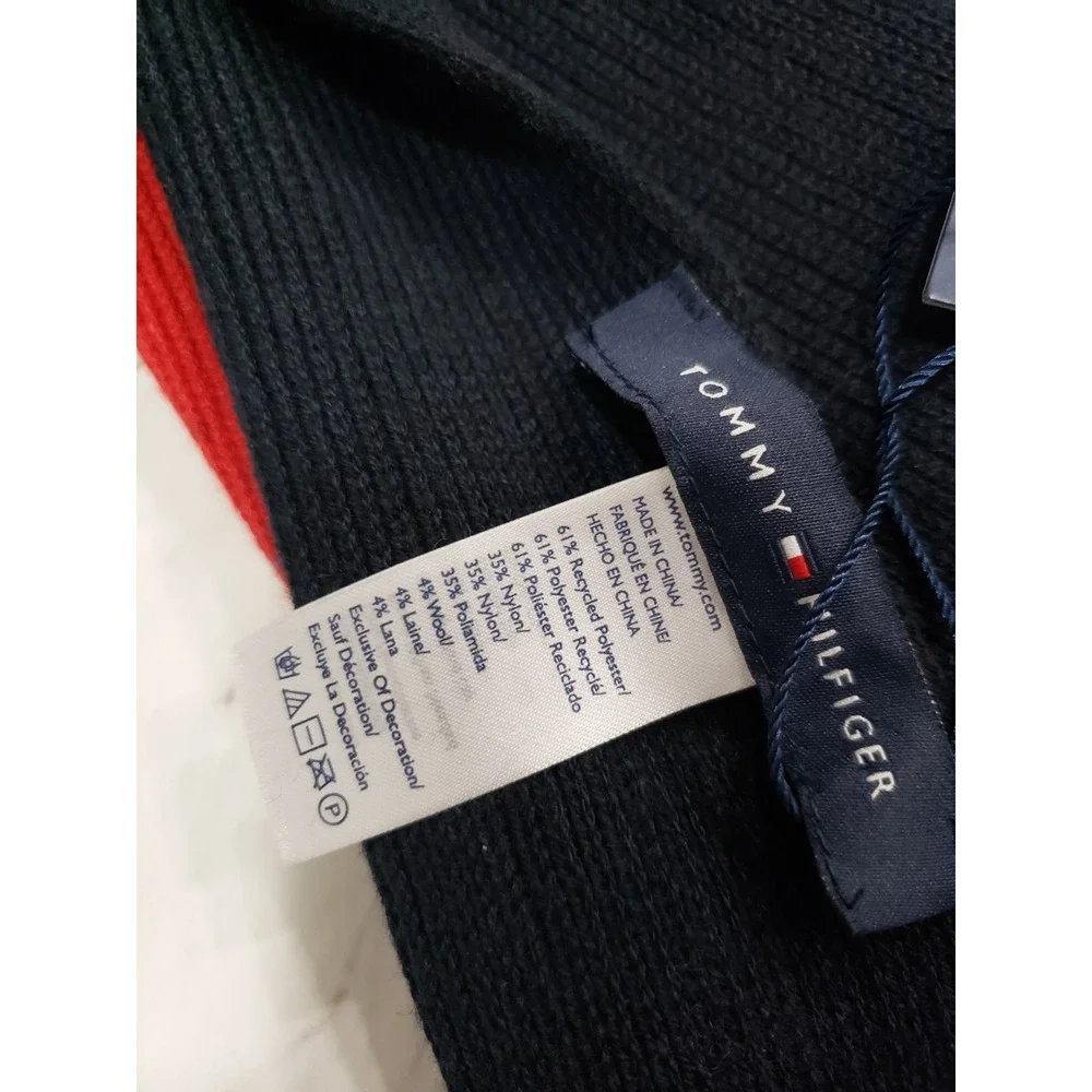 NEW Tommy Hilfiger Raschel Scarf MENS 12X66 INCHES COLOR BLOCK VARSITY PREP GOLF