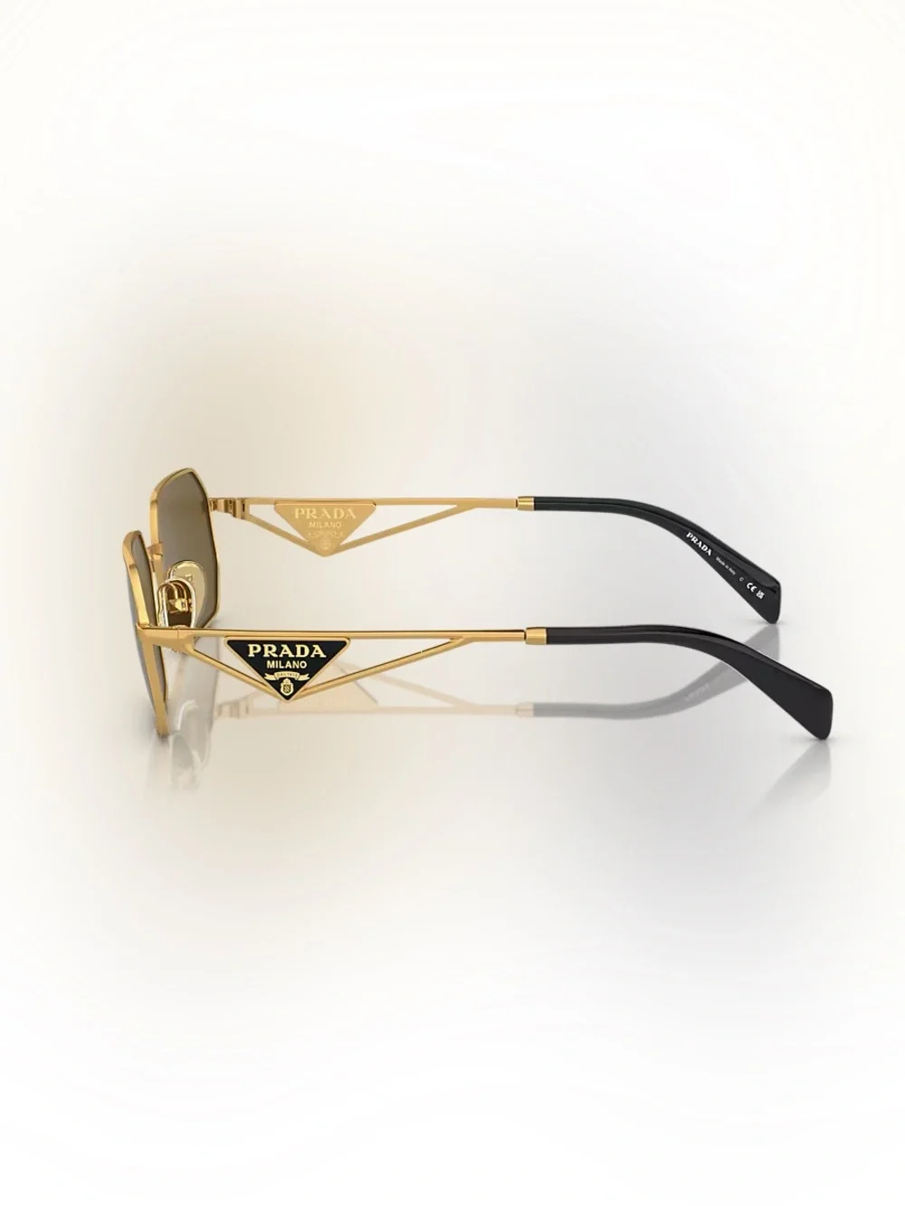 Prada Men’s Gold Frame with Brown Lenses Sunglasses PR A51S