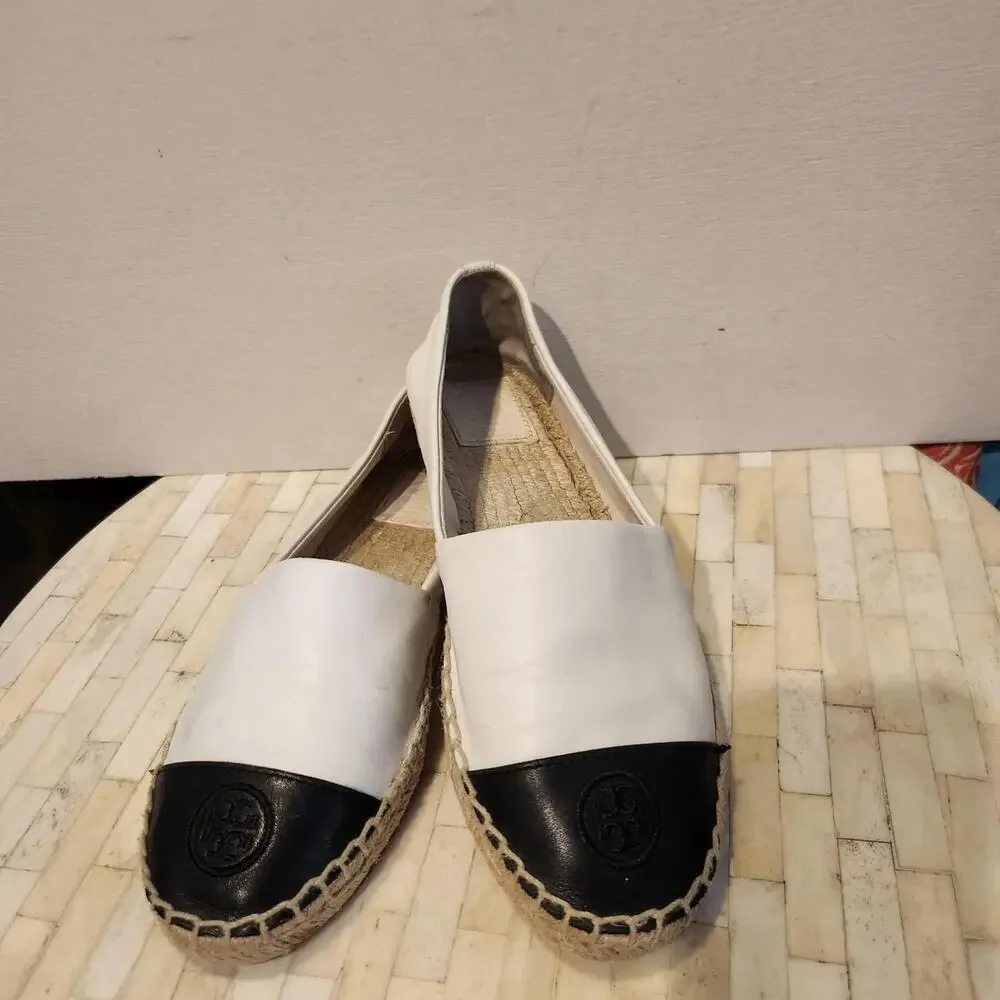 Tory Burch Leather Colorblock Espadrille Flats