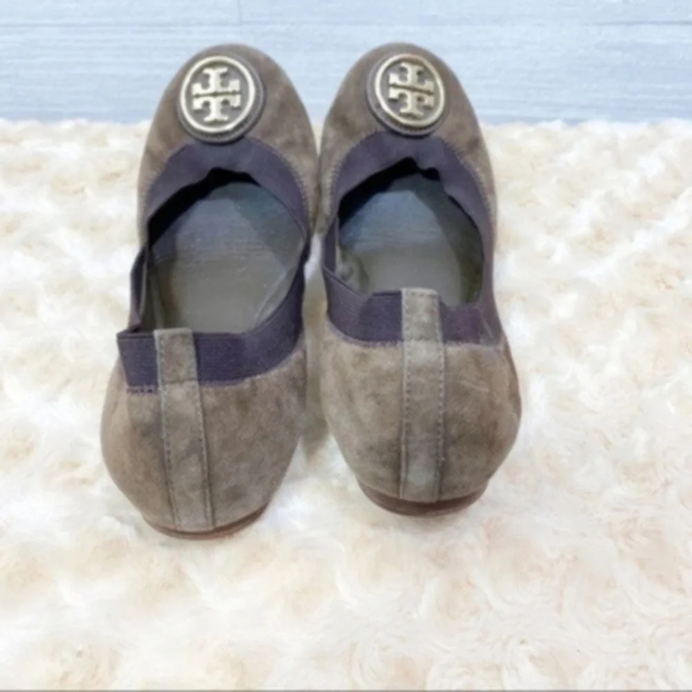 Tory Burch Caroline 2 Brown Suede Ballerina Flat Size 6M