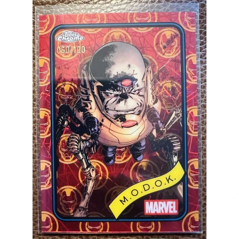 2025 Topps Chrome Marvel M.O.D.O.K. Iron Man Red & Gold Lazer Refractor /100‎
