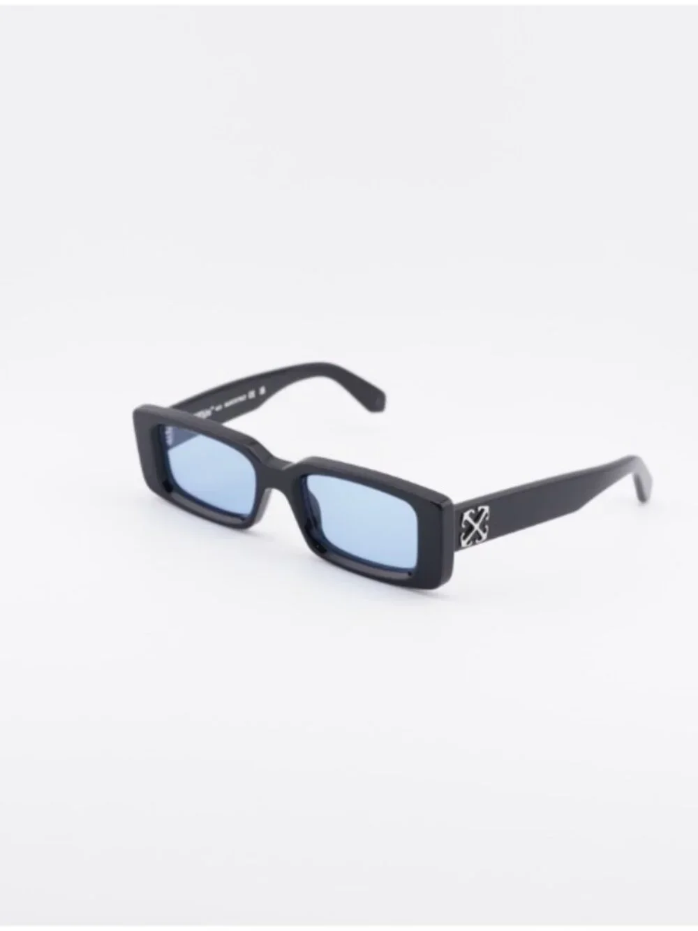 Off-White OERI127 ARTHUR 1040 Sunglasses Black Rectangle Frame, Blue Lenses