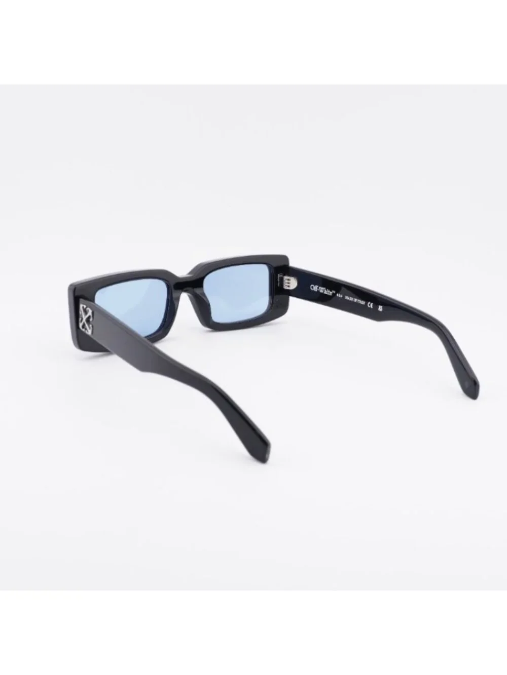 Off-White OERI127 ARTHUR 1040 Sunglasses Black Rectangle Frame, Blue Lenses