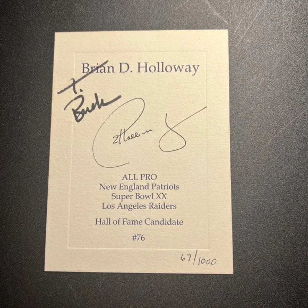 Brian Holloway Hall Of Fame‎ Candidate Autographed #67/1000 Invitation 