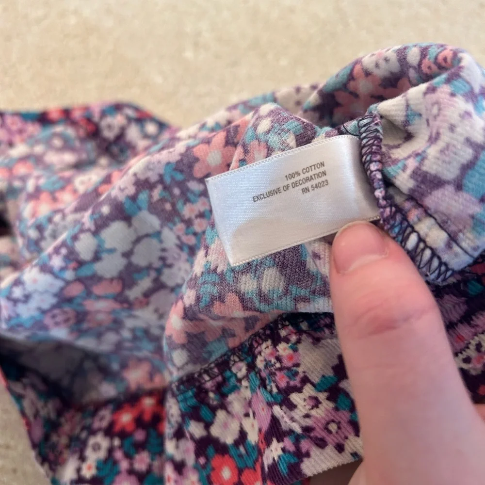 Old Navy 2011 Floral Corduroy Velvet Trim Smocked Girls Dress‎
