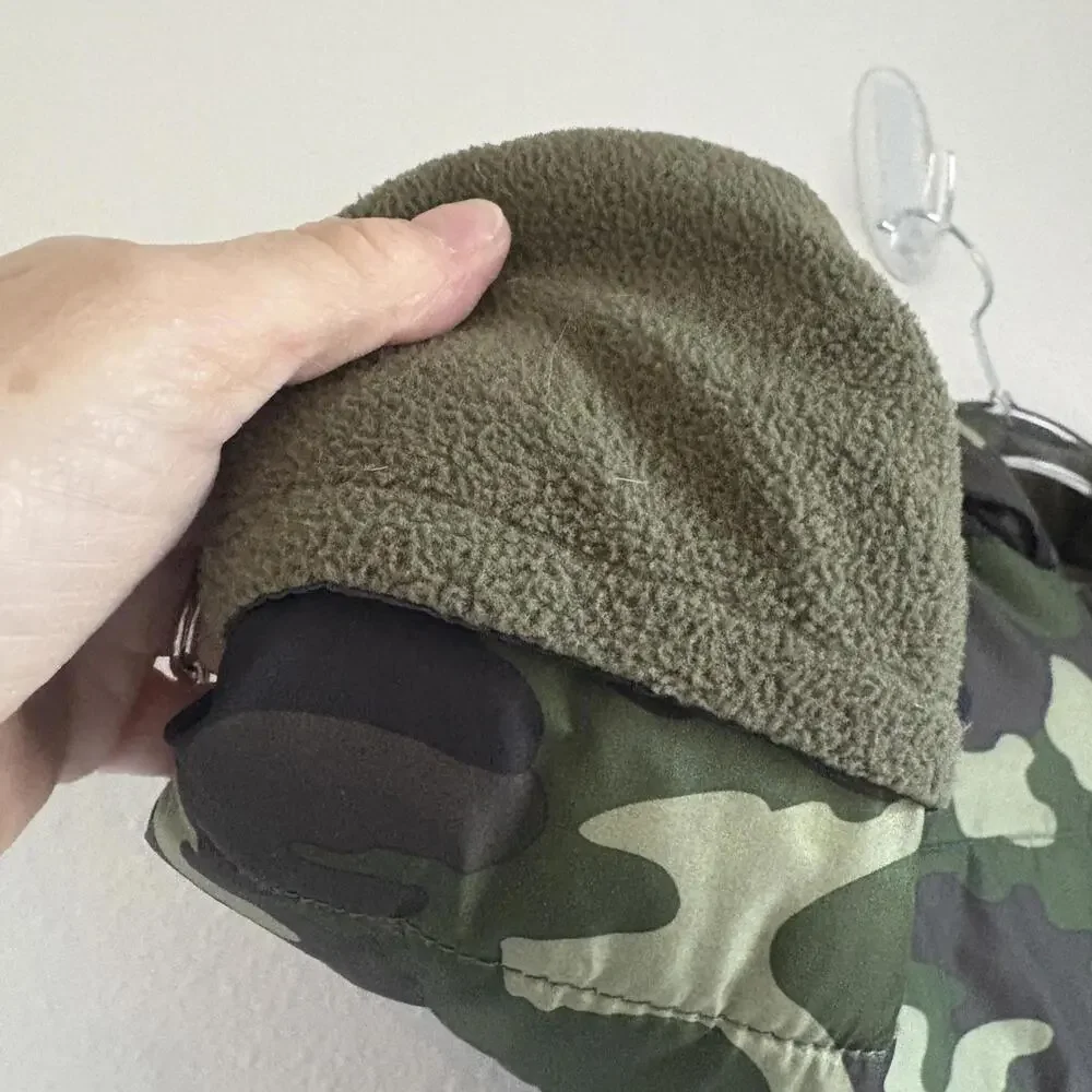 Old Navy | Toddler Snowsuit Green Black Camo Fold‎ Over Cuffs Hood Size 18-24mo