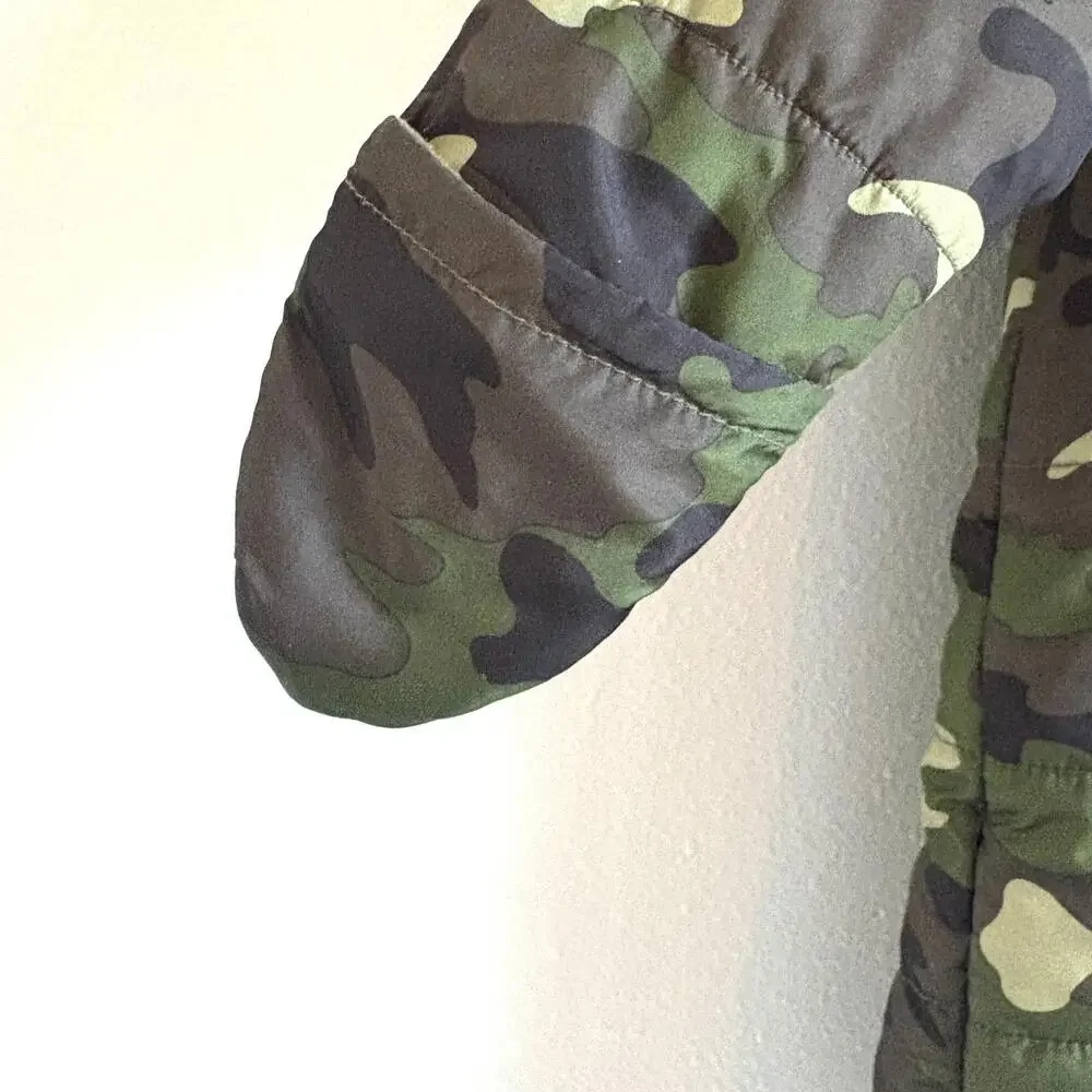 Old Navy | Toddler Snowsuit Green Black Camo Fold‎ Over Cuffs Hood Size 18-24mo