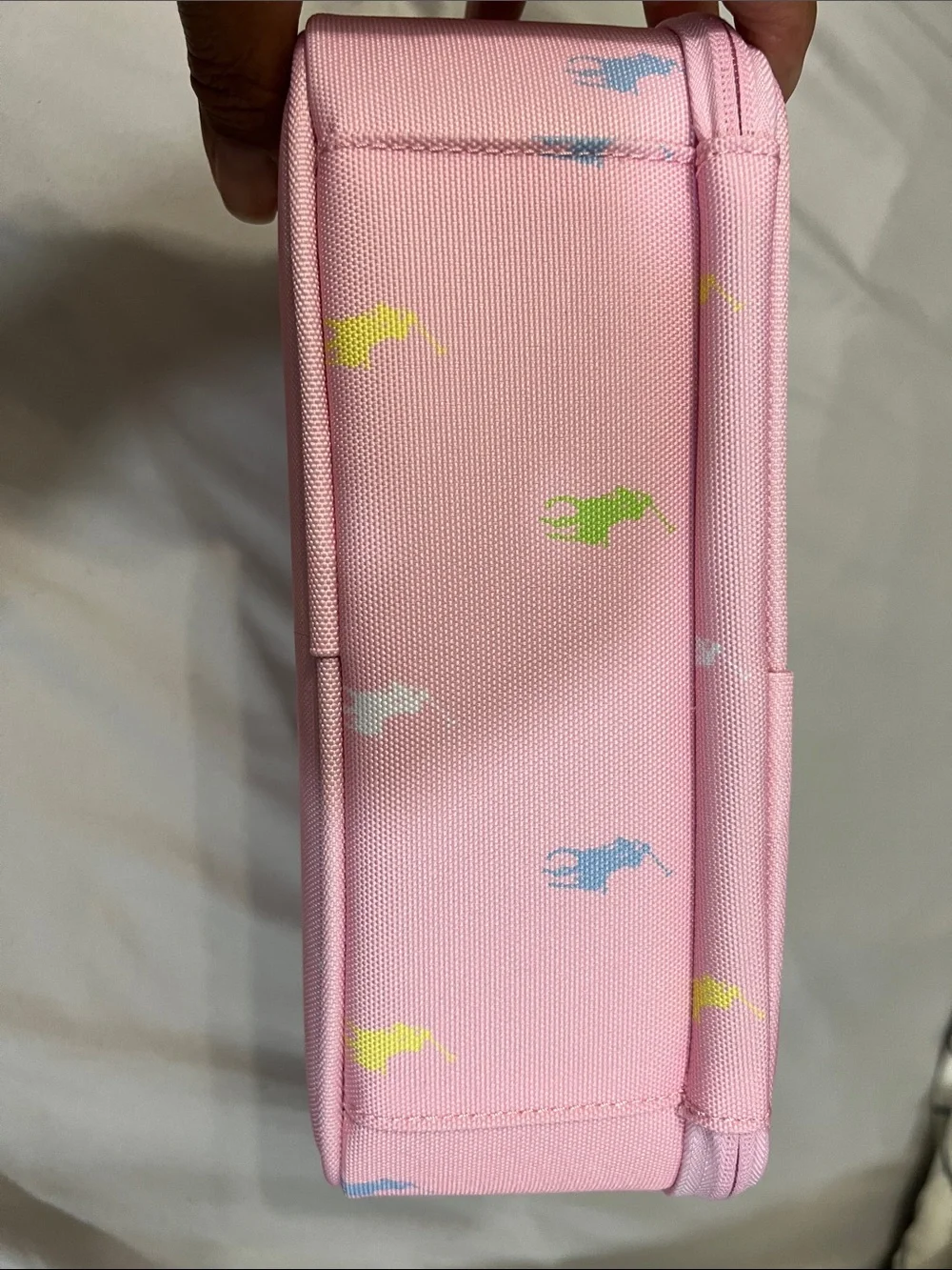Polo by Ralph Lauren Pink Kids Zip Pouch with Multicolor Pony Motif LUNCH BAG