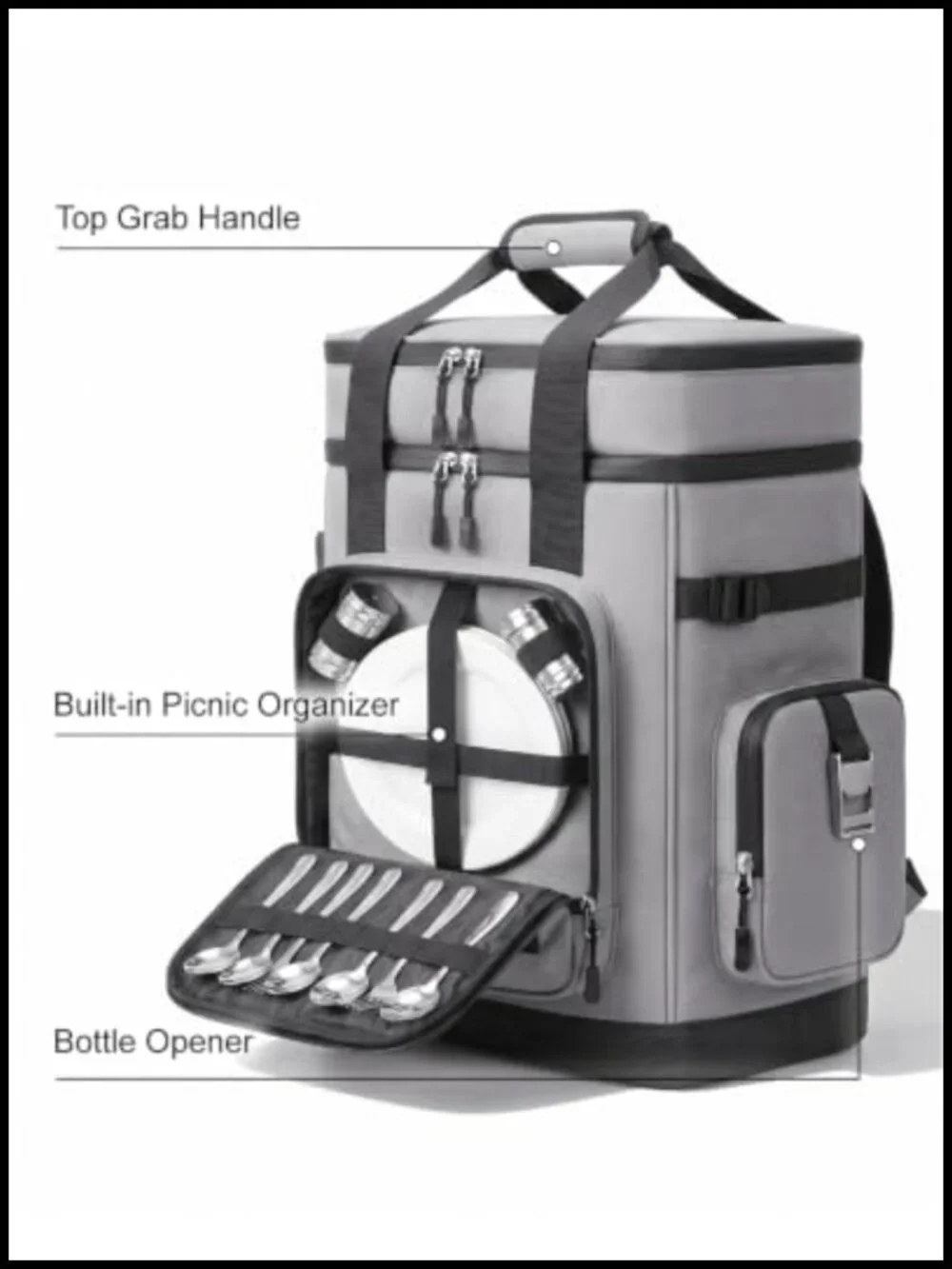 Insulated Leakproof Cooler Backpack for Men - Anti-Theft Lockable Pocket