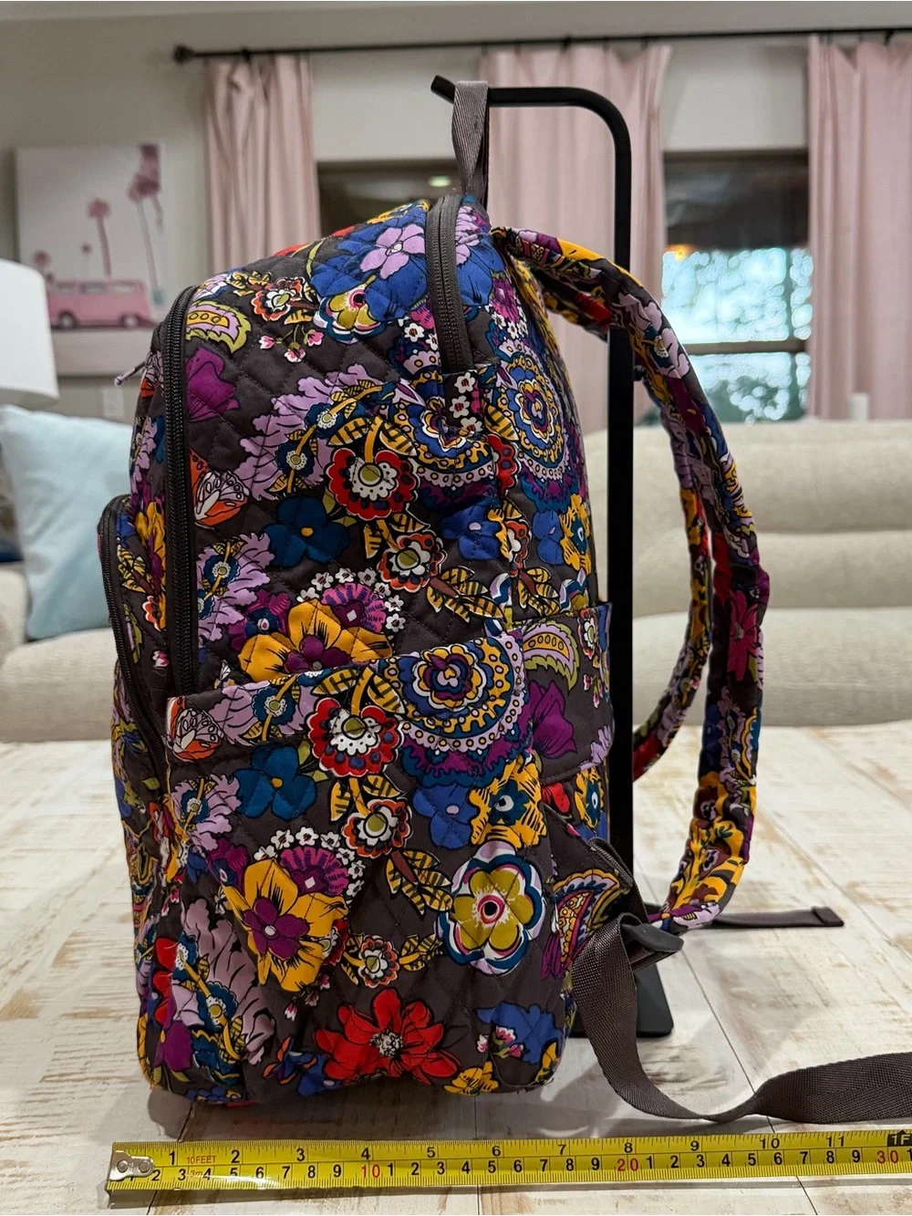 Vera Bradley Bancroft Quilted Floral Backpack - Colorful Bouquet Laptop Bag
