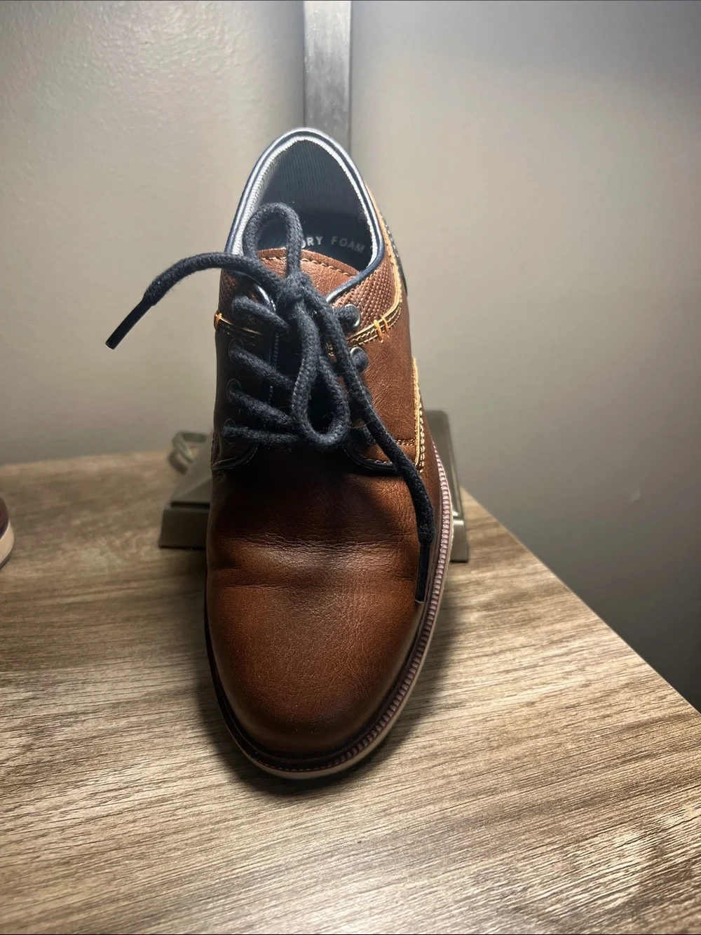 Sonoma Brown Kids Dress Shoe with Black Laces stock (15)