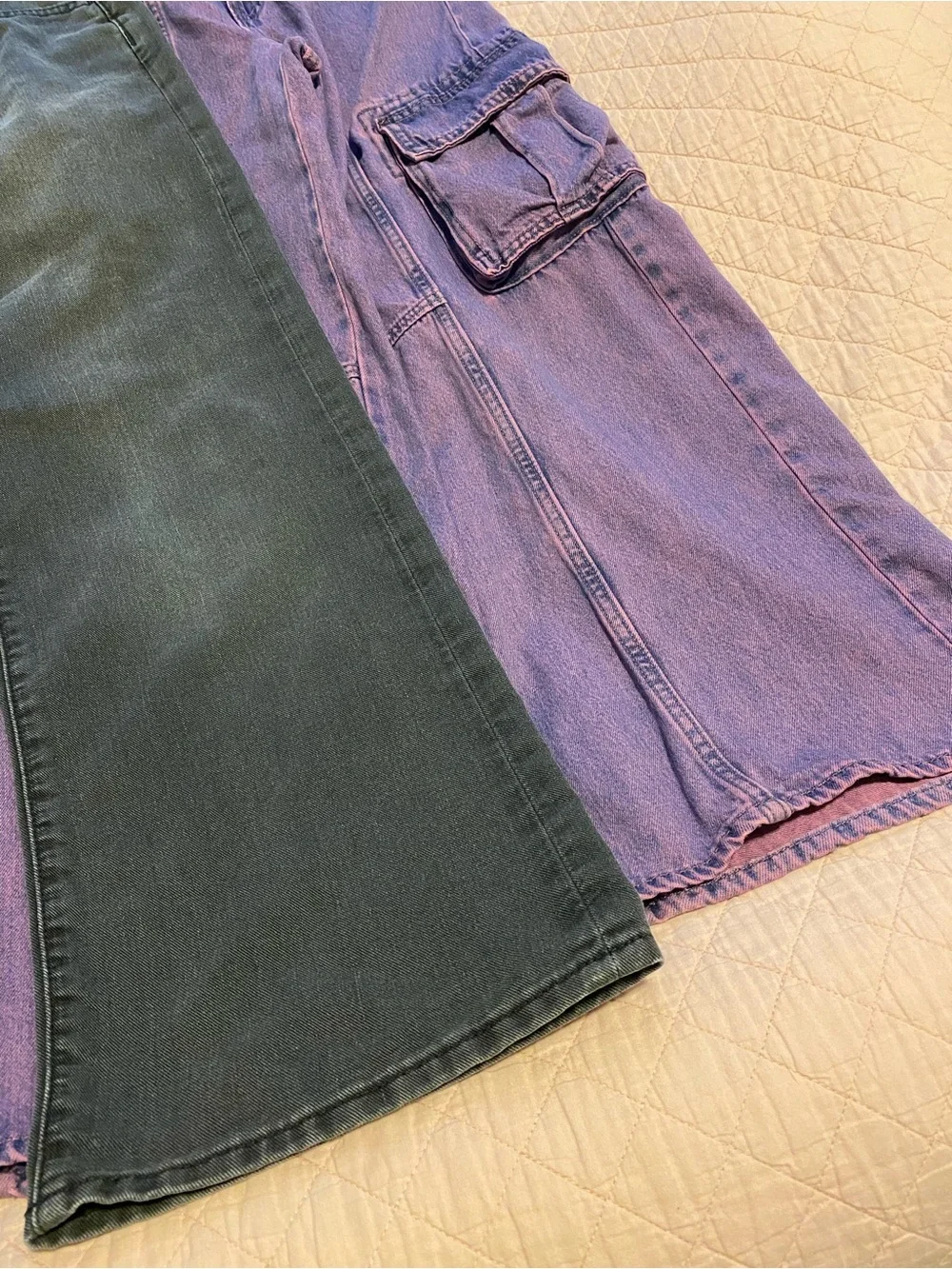 Old Navy Black baggy Jeans & Purple Cargo Jeans