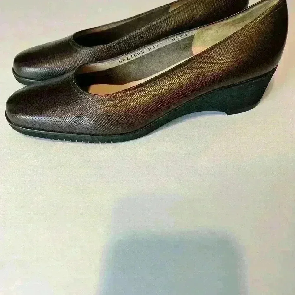 Salvatore Ferragamo Wedge Leather Shoe.