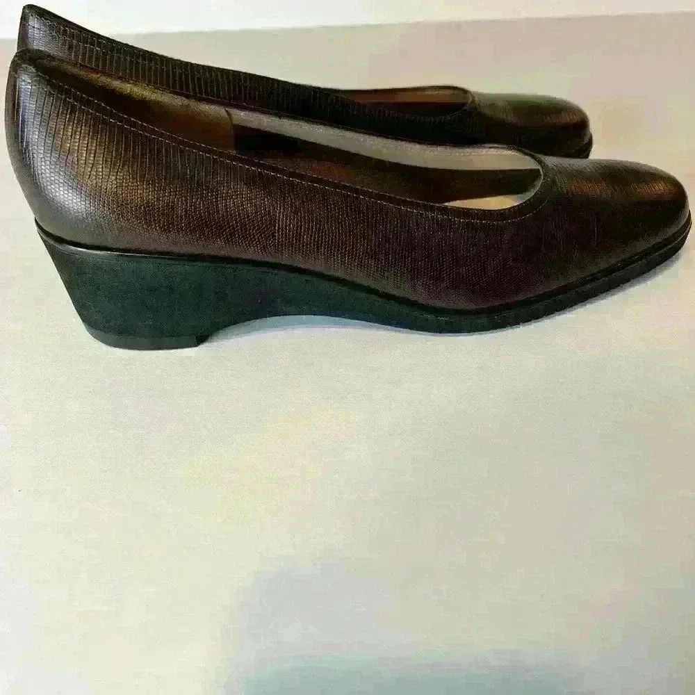 Salvatore Ferragamo Wedge Leather Shoe.